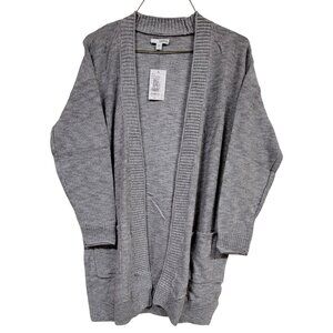 Sonoma Everyday Cardigan Gray Large Open Front Long Sleeve